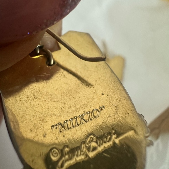 Vintage Laurel Burch Miikio Tiger Enamel Earrings - Picture 3 of 3